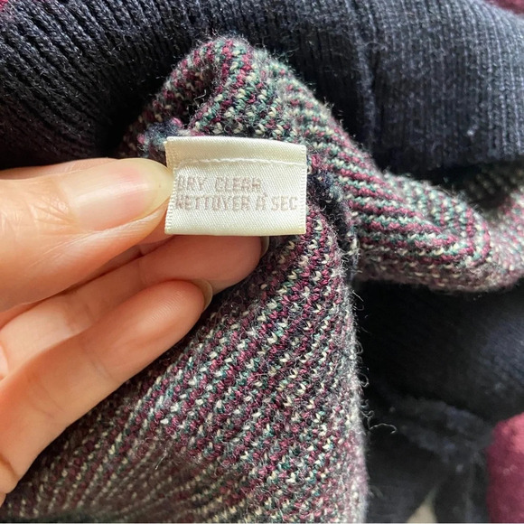 Vintage Jones New York Lambswool button floral sweater cardigan Sz M - Picture 7 of 9